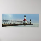 St. Joseph North Pier Lights, Michigan ポスター (正面)
