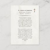 St. Joseph of Cupertino Catholic Prayer Card       プレイスカード (裏面)