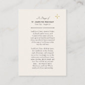 St. Joseph the Hesychast Orthodox Prayer Card      プレイスカード (裏面)