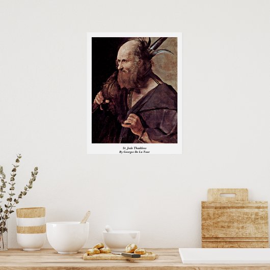 St. Jude Thaddeus By Georges De La Tour ポスター (キッチン)
