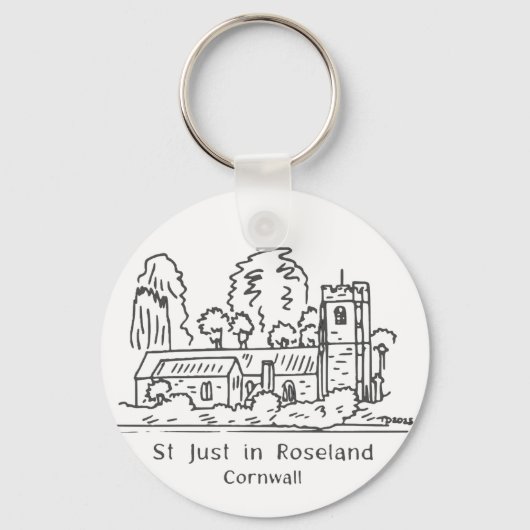 St Just in Roseland church keyring キーホルダー (正面)