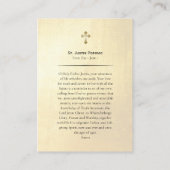 St. Justin Popovic Orthodox Christian Prayer Card プレイスカード (裏面)