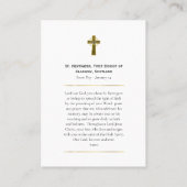 St. Kentigern First Bishop of Glasgow Prayer Card プレイスカード (裏面)