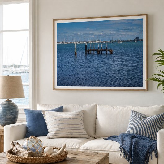 St Kilda Pier Ruins and Marina Boats Melbourne ポスター