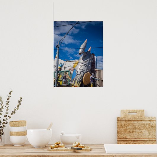 St Kilda Rooftop Art Rocket Sculpture Melbourne ポスター (キッチン)