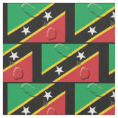 ST KITTSの地図と国旗 ファブリック (クローズアップ)