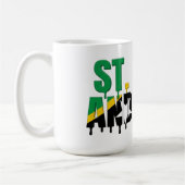 St. Kitts Drip Text | Caribbean Flag Design | Fan  コーヒーマグカップ (左)