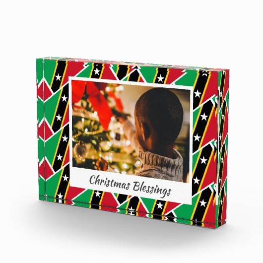 ST KITTS NEVIS モダンFLAGクリスマスキープサケ フォトブロック (右)