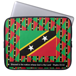 ST KITTS & NEVIS 賛美 Nation Psalm 33:12ノートパソコン ラップトップスリーブ
