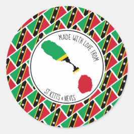 ST KITTS NEVIS FLAG KITTITITIANの愛で作られた ラウンドシール