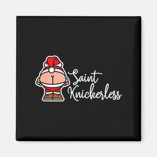 St. Knickerless Funny Mooning Santa Claus Christma マグネット (正面)
