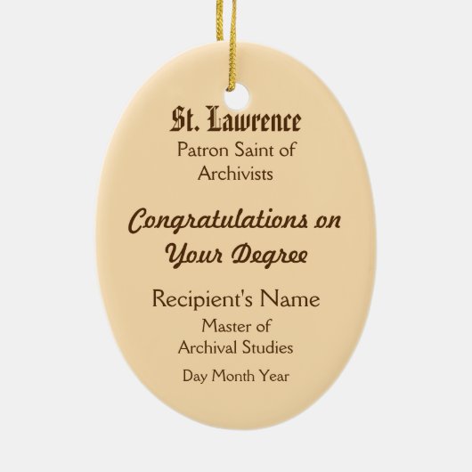 St. Lawrence of Rome (PM 04) セラミックオーナメント (裏面)