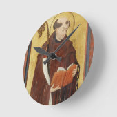St Leonard (金ゴールドによってひかれるパネル) (組の油の12 ラウンド壁時計 (傾斜)