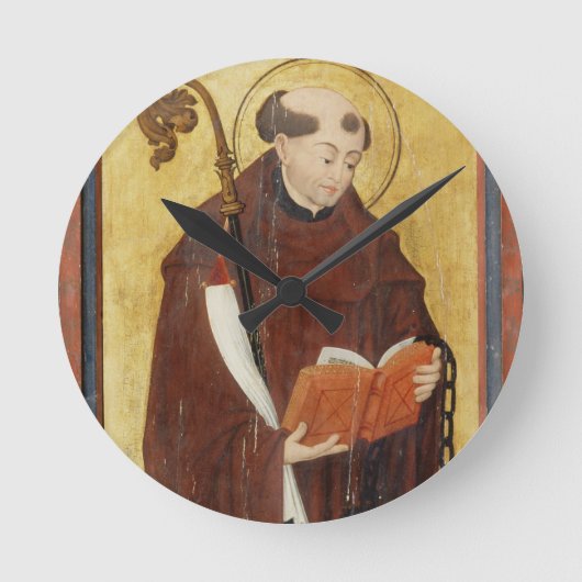 St Leonard (金ゴールドによってひかれるパネル) (組の油の12 ラウンド壁時計 (正面)