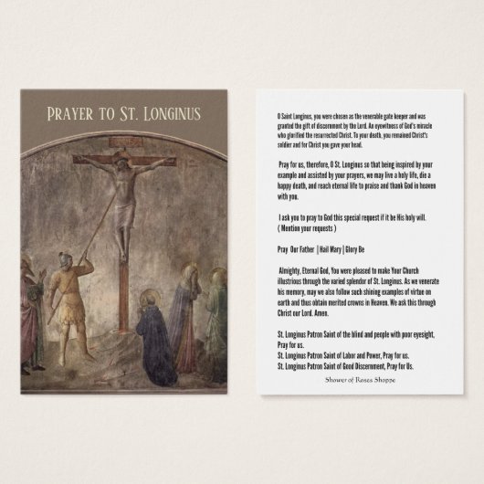 St. Longinusへの祈りの言葉 – 十字架刑での百人隊長 (正面&裏面)