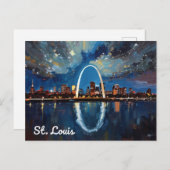 St Louis Gateway Arch City Art ポストカード (正面/裏面)