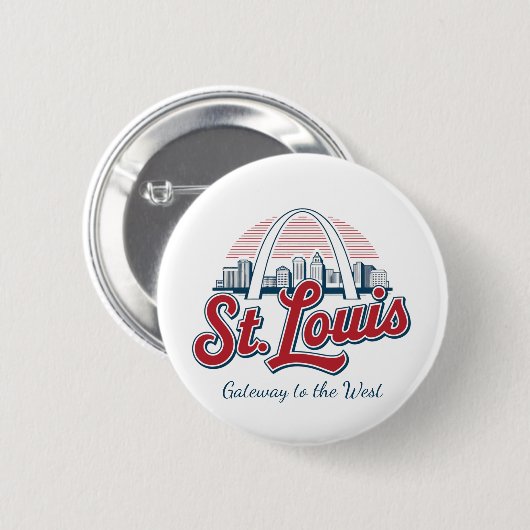 St. Louis Gateway Arch Pin – Personalized National 缶バッジ (正面&裏面)