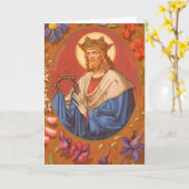 St Louis IX the King (PM05)あいさつ空白のき カード (黄色い花)