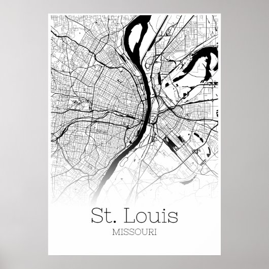 St. Louis Map - Missouri - City Map Poster ポスター (正面)
