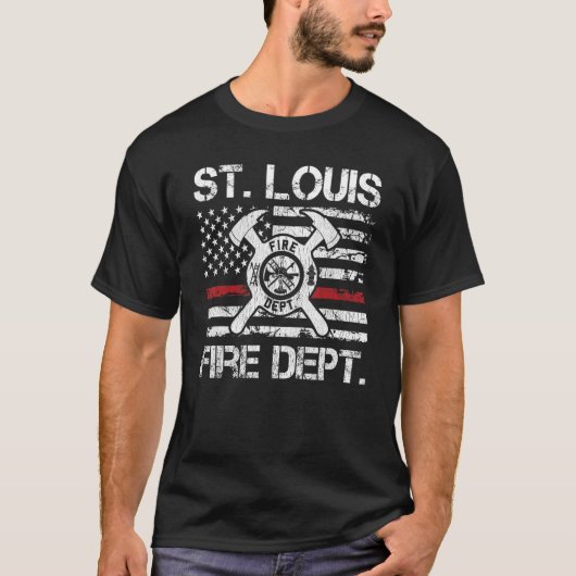 St Louis Missouri Fire Department Thin Red Line Fi Tシャツ (正面)
