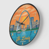 St. Louis Missouri Gateway Arch ラージ壁時計 (傾斜)
