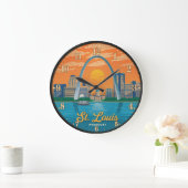 St. Louis Missouri Gateway Arch ラージ壁時計 (ホーム)