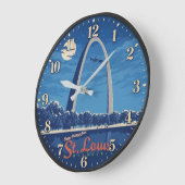 St. Louis Missouri Gateway Arch Christmas ラージ壁時計 (傾斜)