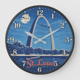 St. Louis Missouri Gateway Arch Christmas ラージ壁時計