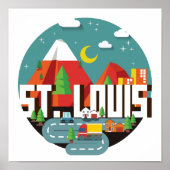 St. Louis, Missouri Geometric Design ポスター (正面)