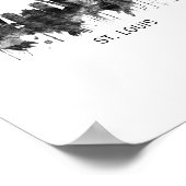 St. Louis Missouri Skyline BW ポスター (角)