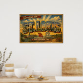 St Louis Route 66 Vintage Travel ポスター (キッチン)