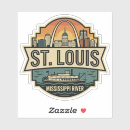 St. Louis Skyline Vintage Travel Badge シール