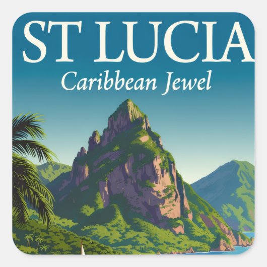 St Lucia Caribbean Jewel  スクエアシール (正面)