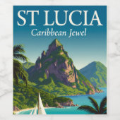 St Lucia Caribbean Jewel ワインラベル (シングルラベル)
