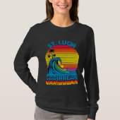 St Lucia Caribbean Retro Throwback Surf & Beach So Tシャツ (正面)