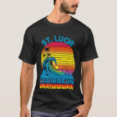 St Lucia Caribbean Retro Throwback Surf & Beach So Tシャツ (正面)