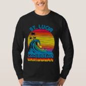 St Lucia Caribbean Retro Throwback Surf & Beach So Tシャツ (正面)