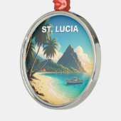 St. Lucia Caribbean travel メタルオーナメント (左)