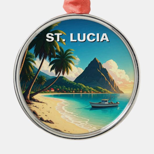 St. Lucia Caribbean travel メタルオーナメント (正面)