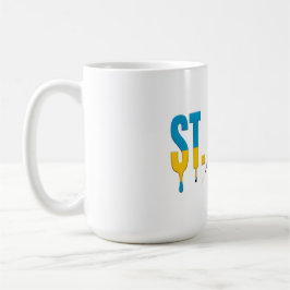 St. Lucia Drip Text | Caribbean Flag Design | Fan  コーヒーマグカップ