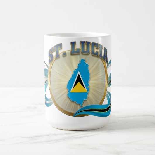 St. Lucia Emblem | Caribbean Pride | Fan Gear コーヒーマグカップ (中央)