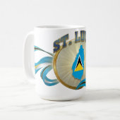 St. Lucia Emblem | Caribbean Pride | Fan Gear コーヒーマグカップ (正面左)
