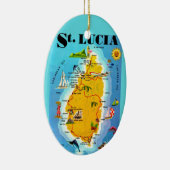 St Lucia Map Postcard Ornament セラミックオーナメント (右)