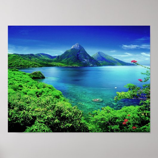 St. Lucia The Pitons ポスター (正面)