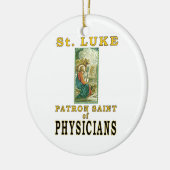 ST LUKEの守護聖人の医者 セラミックオーナメント (左)