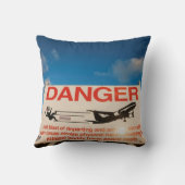 St. Maarten空港の近くの警告標識、 クッション (裏面)