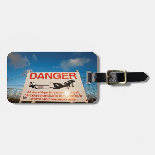 St. Maarten空港の近くの警告標識、 ラゲッジタグ (正面横)