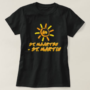 St. Maarten – サンマルティン鮮やかな黄色とオレンジ Tシャツ