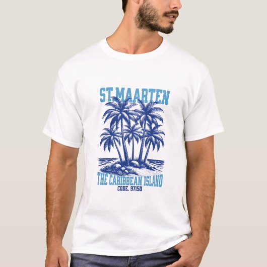 St. Maarten, Île Tropicale Caraïbes Tシャツ (正面)