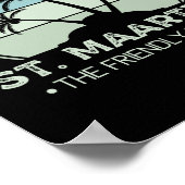 St. Maarten The friendly Island retro Sint Martin ポスター (角)